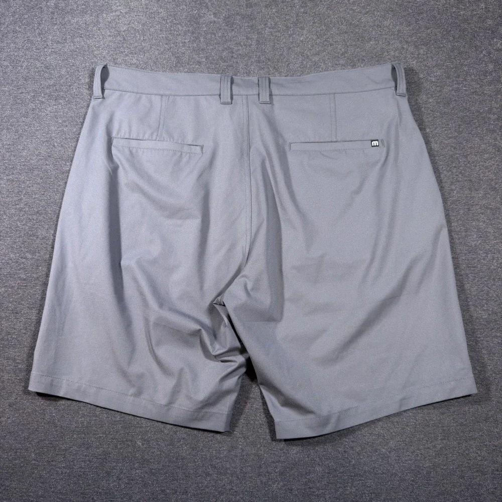 TravisMathew Golf Shorts Mens 38 Grey Beck Performance Stretch Casual Chino